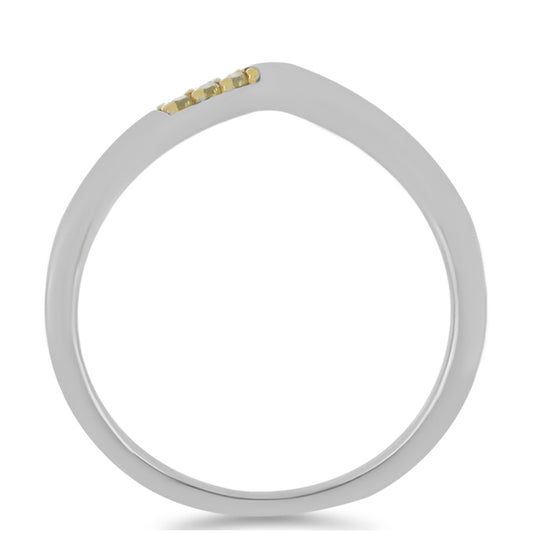Pozlacený Stříbrný Prsten se Žlutým Diamantem