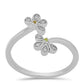 Stříbrný Prsten se Žlutým Diamantem a Bílým Diamantem