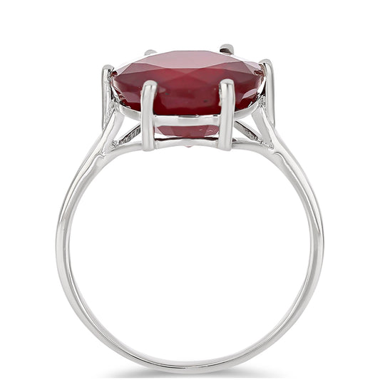 Stříbro 925/1000 - Prsten s Madagaskarským Rubínem - Karátové číslo: 8.22. přibližná hmotnost: 3.31 gramů