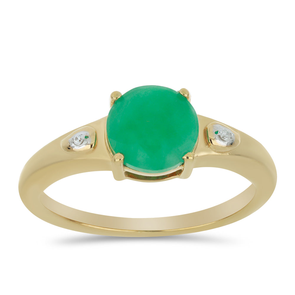 Pozlacené stříbro 925/1000 Prsten s Brazilským Smaragdem a Bílým Diamantem - Karátové číslo: 1.72. přibližná hmotnost: 3.89 gramů 3 