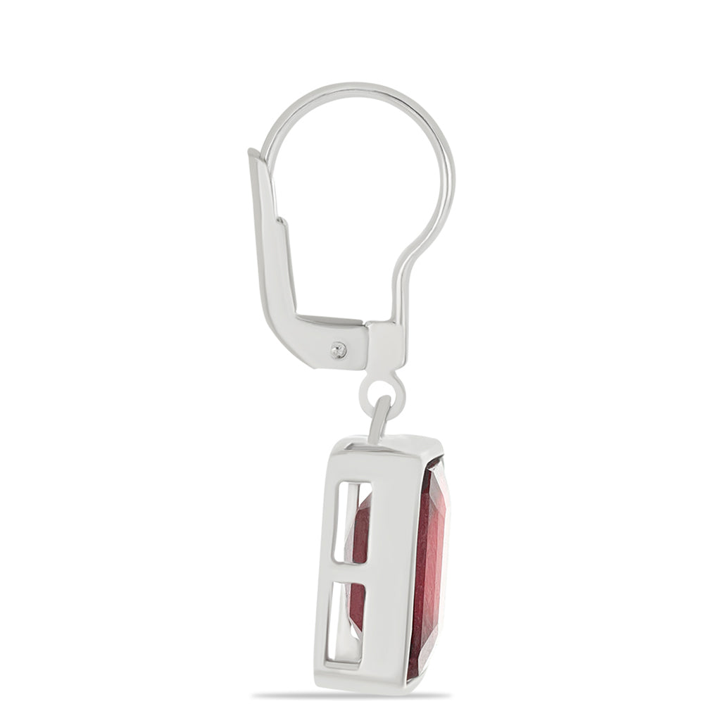 Stříbro 925/1000 - Náušnice s Madagaskarským Rubínem - Karátové číslo: 13.55. přibližná hmotnost: 6.67 gramů 2 