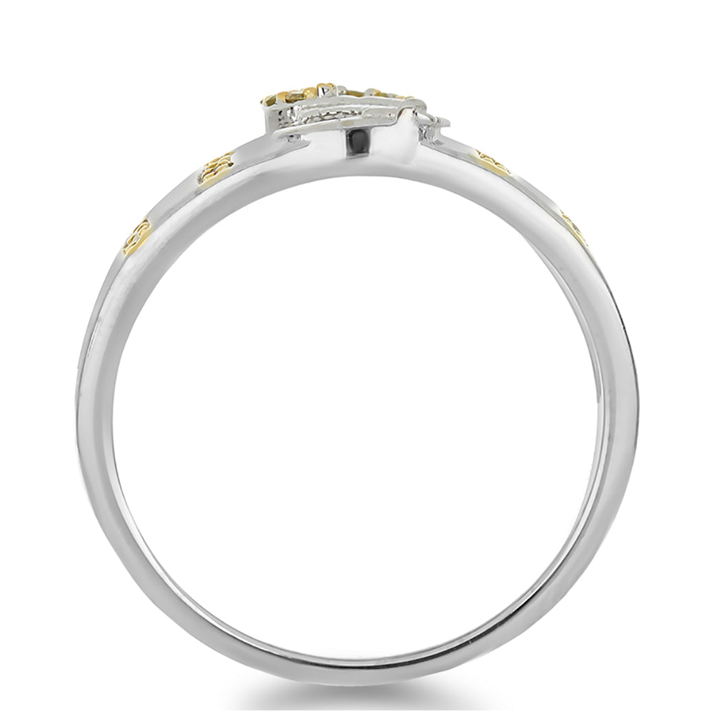 Stříbro 925/1000 - Prsten se Žlutým Diamantem - Karátové číslo: 0.25. přibližná hmotnost: 4.78 gramů