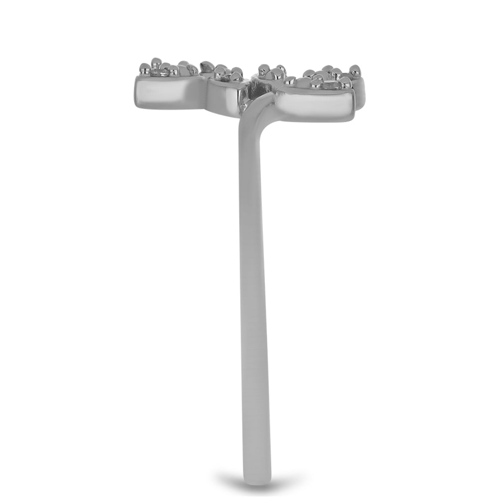 Stříbro 925/1000 - Prsten s Bílým Diamantem - Karátové číslo: 0.05. přibližná hmotnost: 2.01 gramů 4 