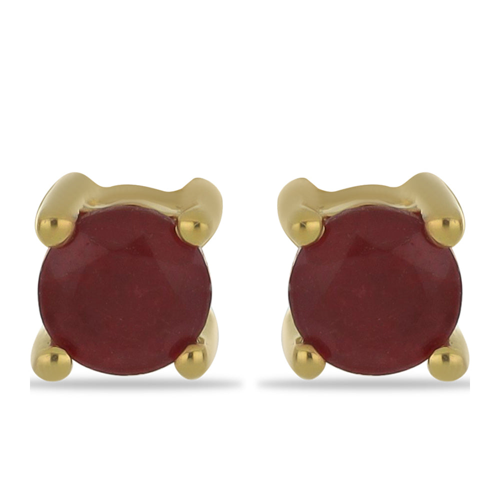 Pozlacená Stříbrná Sada s Madagaskarským Rubínem ( Náušnice+Prsten+Přívěsek ) 3 