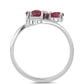 Stříbro 925/1000 - Prsten s Madagaskarským Rubínem a Bílým Topazem - Karátové číslo: 2.99. přibližná hmotnost: 3.57 gramů