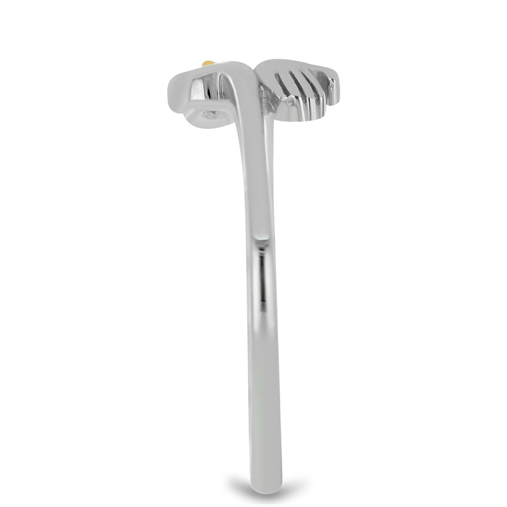 Pozlacený Stříbro 925/1000 - Prsten s Uralským Citrínem - Karátové číslo: 0.01. přibližná hmotnost: 2.2 gramů 4 