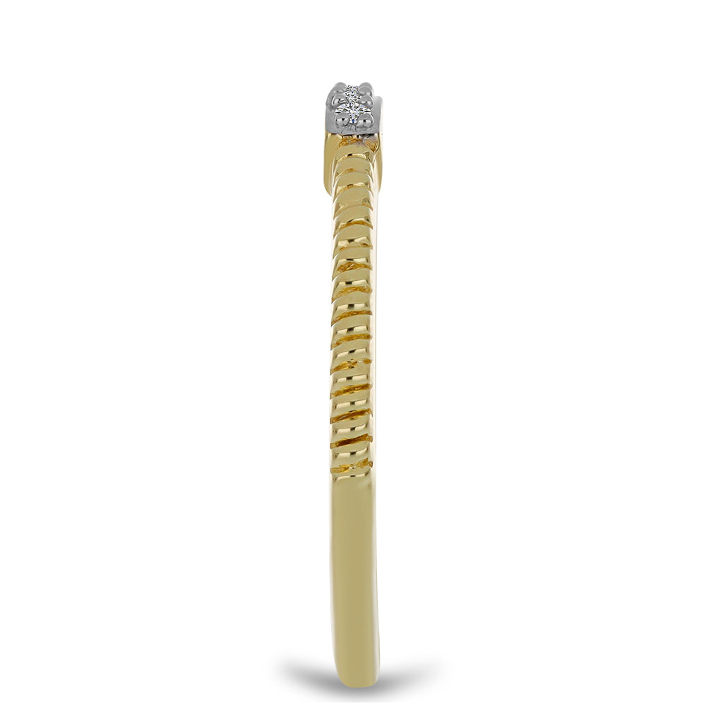 Pozlacený Stříbrný Prsten s Bílým Diamantem 4 