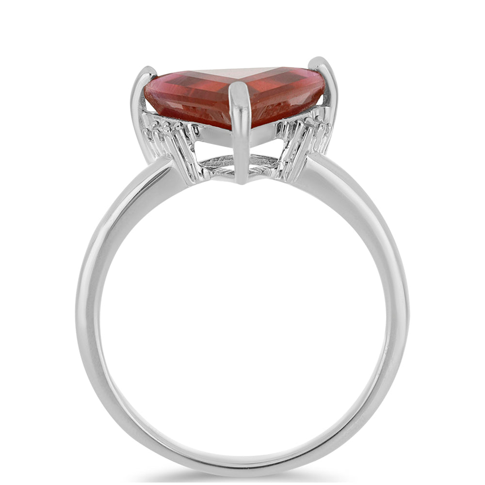 Stříbro 925/1000 - Prsten s Madagaskarským Rubínem a Bílým Topazem - Karátové číslo: 3.56. přibližná hmotnost: 3.3 gramů 2 