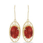 Pozlacené stříbro 925/1000 Náušnice s Červeným Korálem - Karátové číslo: 9.12. přibližná hmotnost: 6.83 gramů