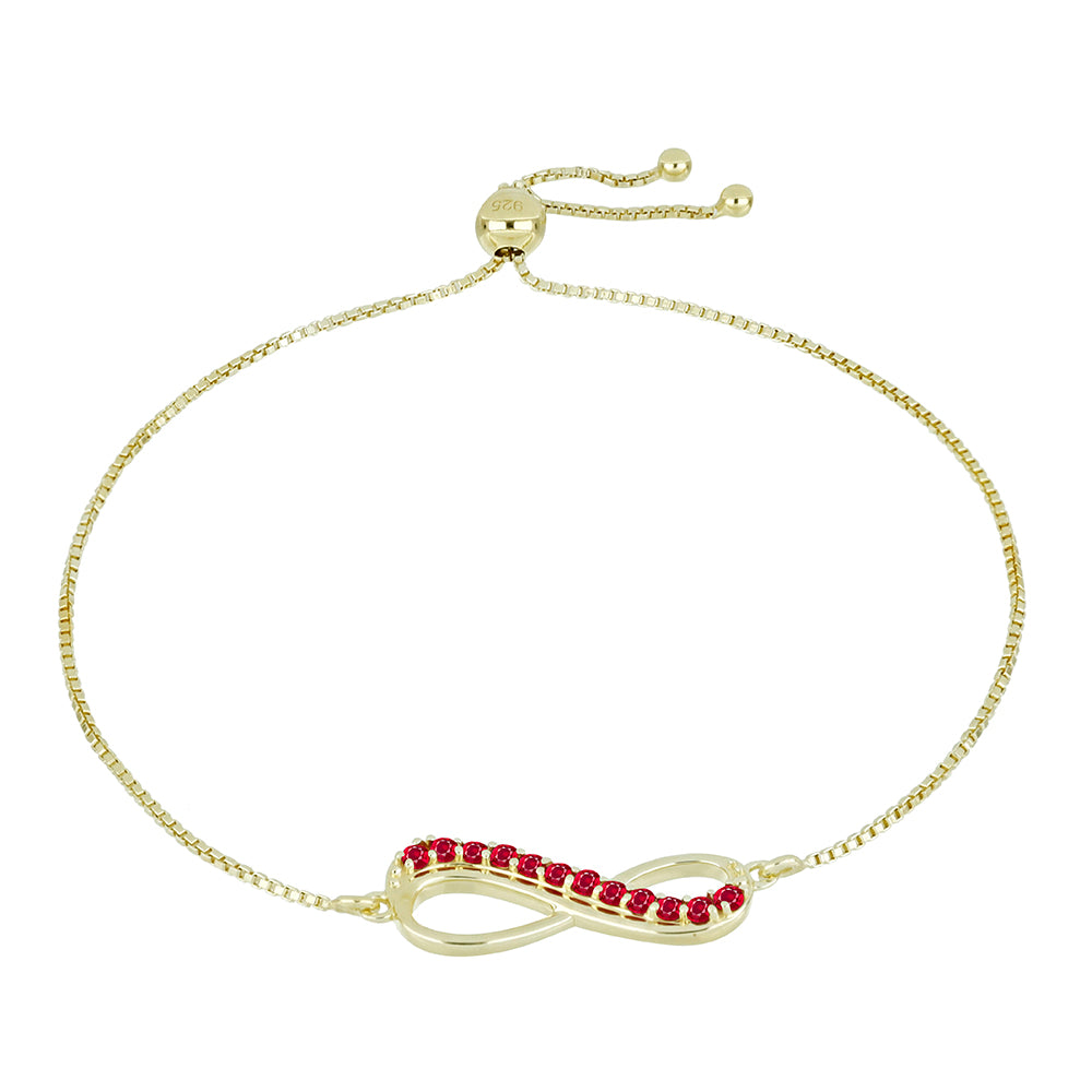 Pozlacený Stříbrný Náramek s Madagaskarským Rubínem