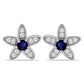 Stříbrné Náušnice s Australským Modrým Safírem a Bílým Topazem