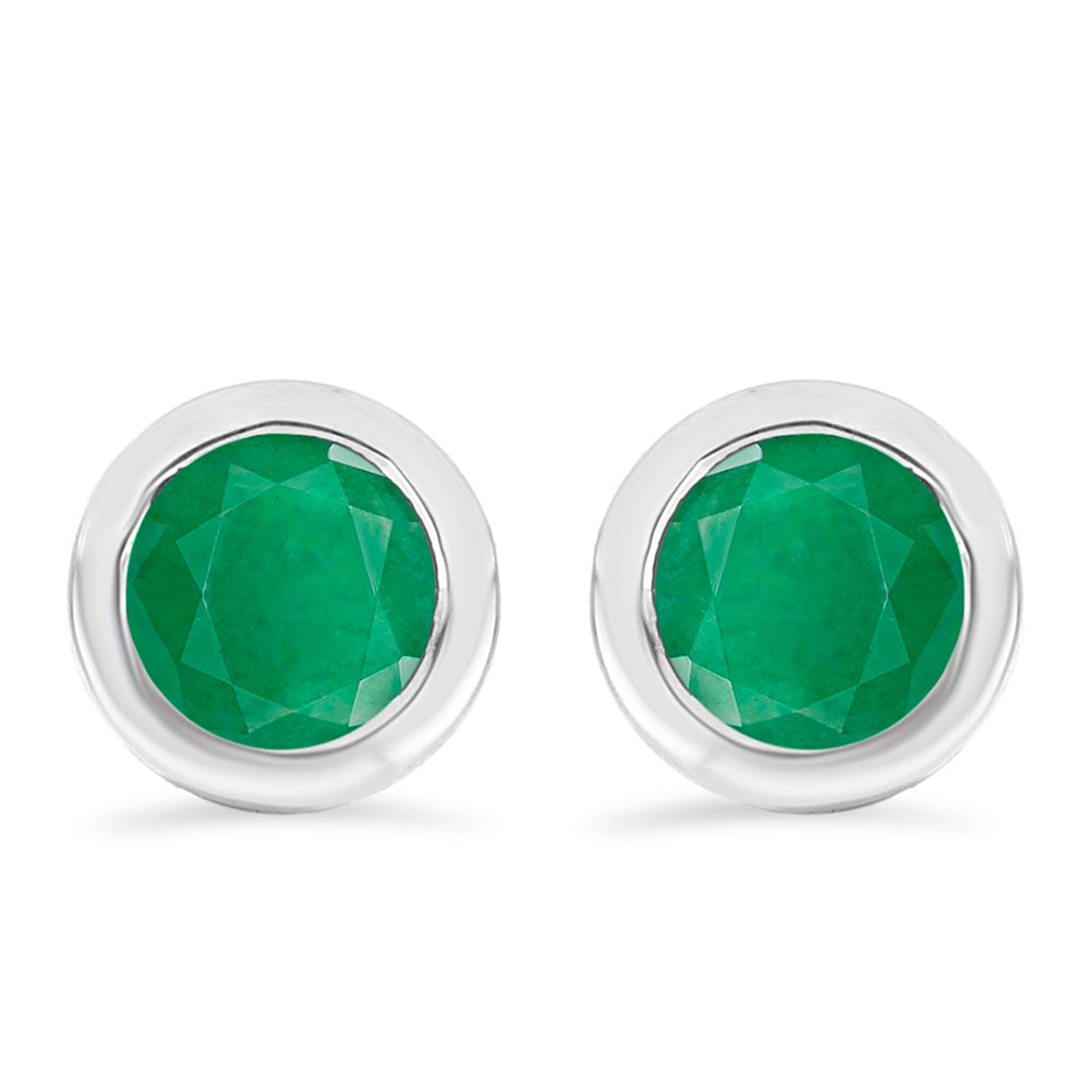 Stříbrné Náušnice s Brazilským Smaragdem 1 