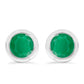 Stříbrné Náušnice s Brazilským Smaragdem