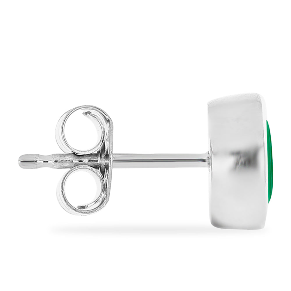 Stříbrné Náušnice s Brazilským Smaragdem