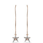 Růžovým Zlatem Pozlacené Stříbrné Náušnice s Růžový Tančící Diamantem a Bílým Topazem