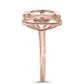 Růžově pozlacené Stříbro 925/1000 - Prsten s Růžový Tančící Diamantem - Karátové číslo: 0.01. přibližná hmotnost: 3.73 gramů