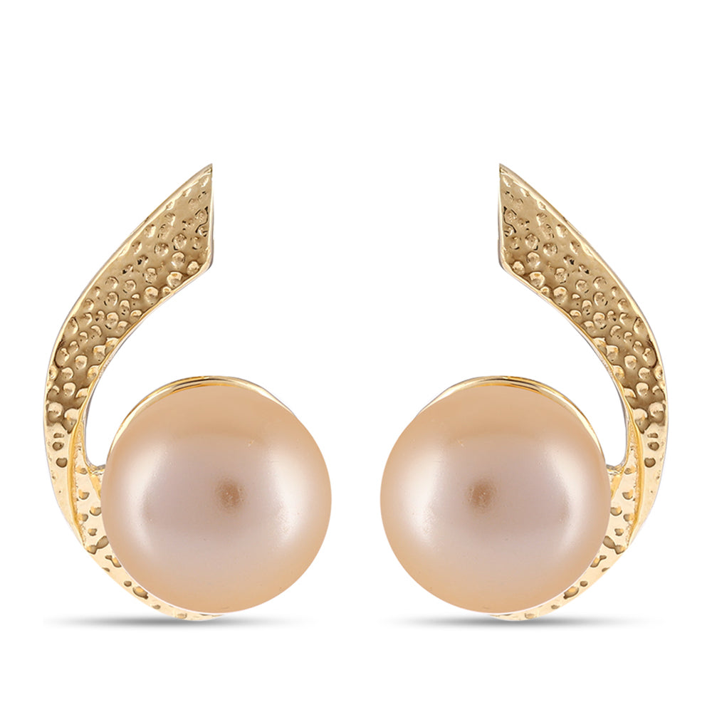 Pozlacené Stříbrné Náušnice se Zlatou Sladkovodní Perlou 1 
