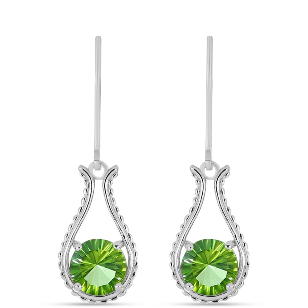 Stříbro 925/1000 - Náušnice s Kapradinově Zeleným Křemenem - Karátové číslo: 3.52. přibližná hmotnost: 3.54 gramů 1 
