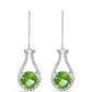 Stříbro 925/1000 - Náušnice s Kapradinově Zeleným Křemenem - Karátové číslo: 3.52. přibližná hmotnost: 3.54 gramů