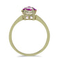 Pozlacený Stříbrný Prsten s Růžovým Fluoritem