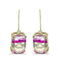Pozlacené Stříbrné Náušnice s Růžovým Fluoritem