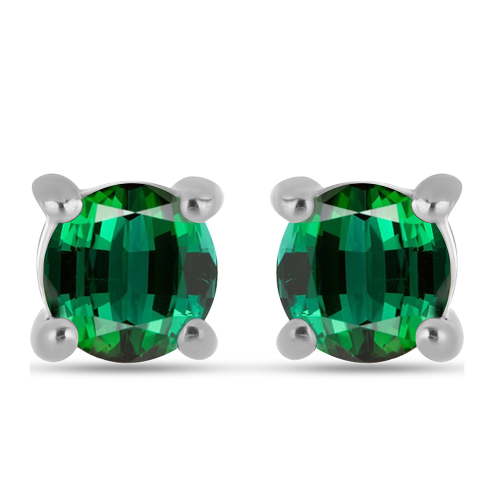 Stříbrné Náušnice se Zeleným Turmalínem 1 