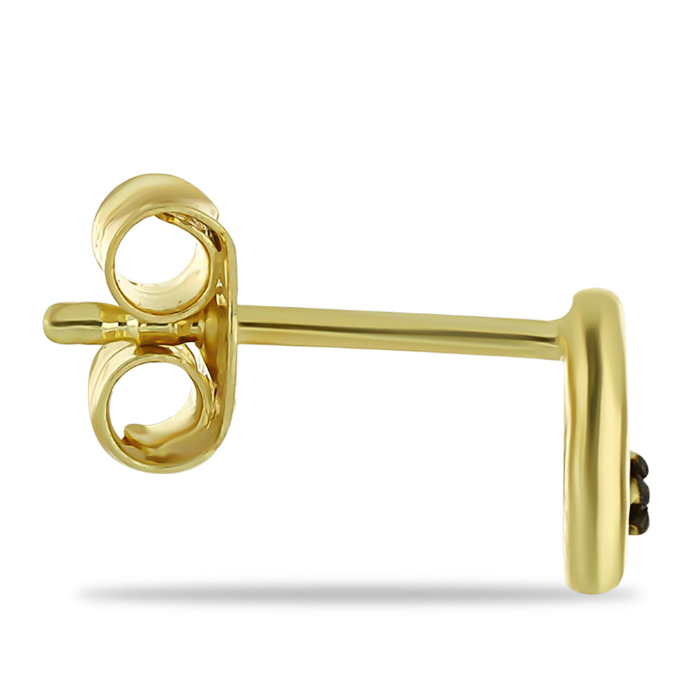 Pozlacené Stříbro 925/1000 - Náušnice s Červeným Diamantem - Karátové číslo: 0.02. přibližná hmotnost: 0.9 gramů 2 