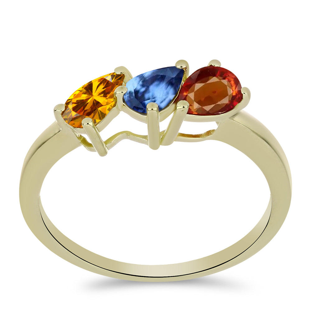 Pozlacený Stříbrný Prsten s Roseberským Duhovým Safírem 3 