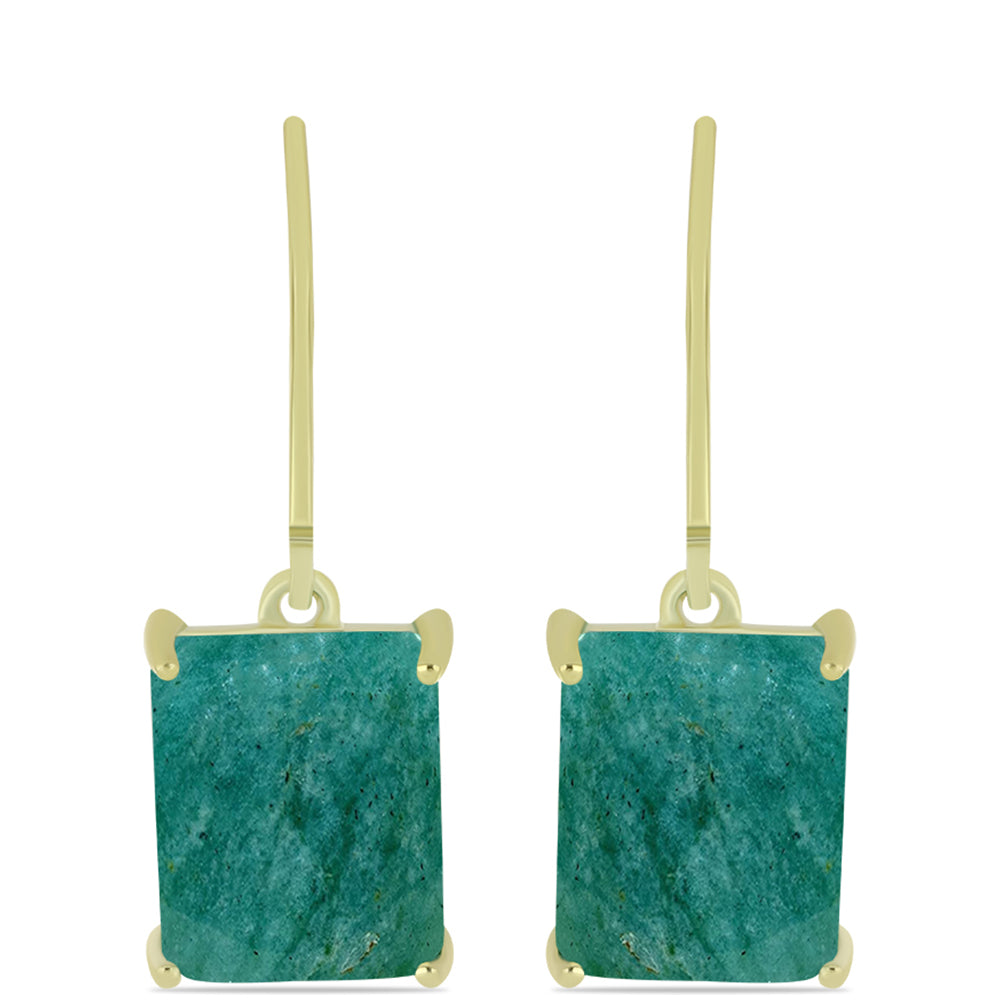 Pozlacené stříbro 925/1000 Náušnice s Amazonitem - Karátové číslo: 11.41. přibližná hmotnost: 4.8 gramů