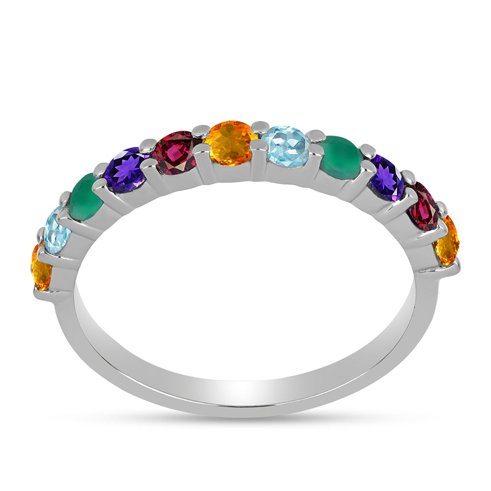 Stříbro 925/1000 - Prsten s Marockým Ametystem a se Zeleným Achátem - Karátové číslo: 1.31. přibližná hmotnost: 2.29 gramů 1 