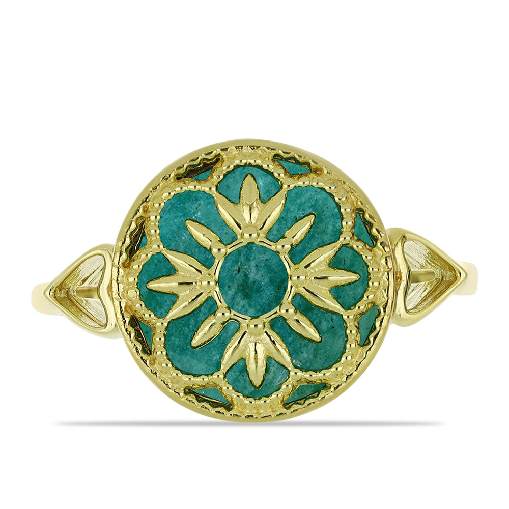 Pozlacený Stříbrný Prsten s Amazonitem 1 