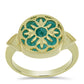Pozlacený Stříbrný Prsten s Amazonitem