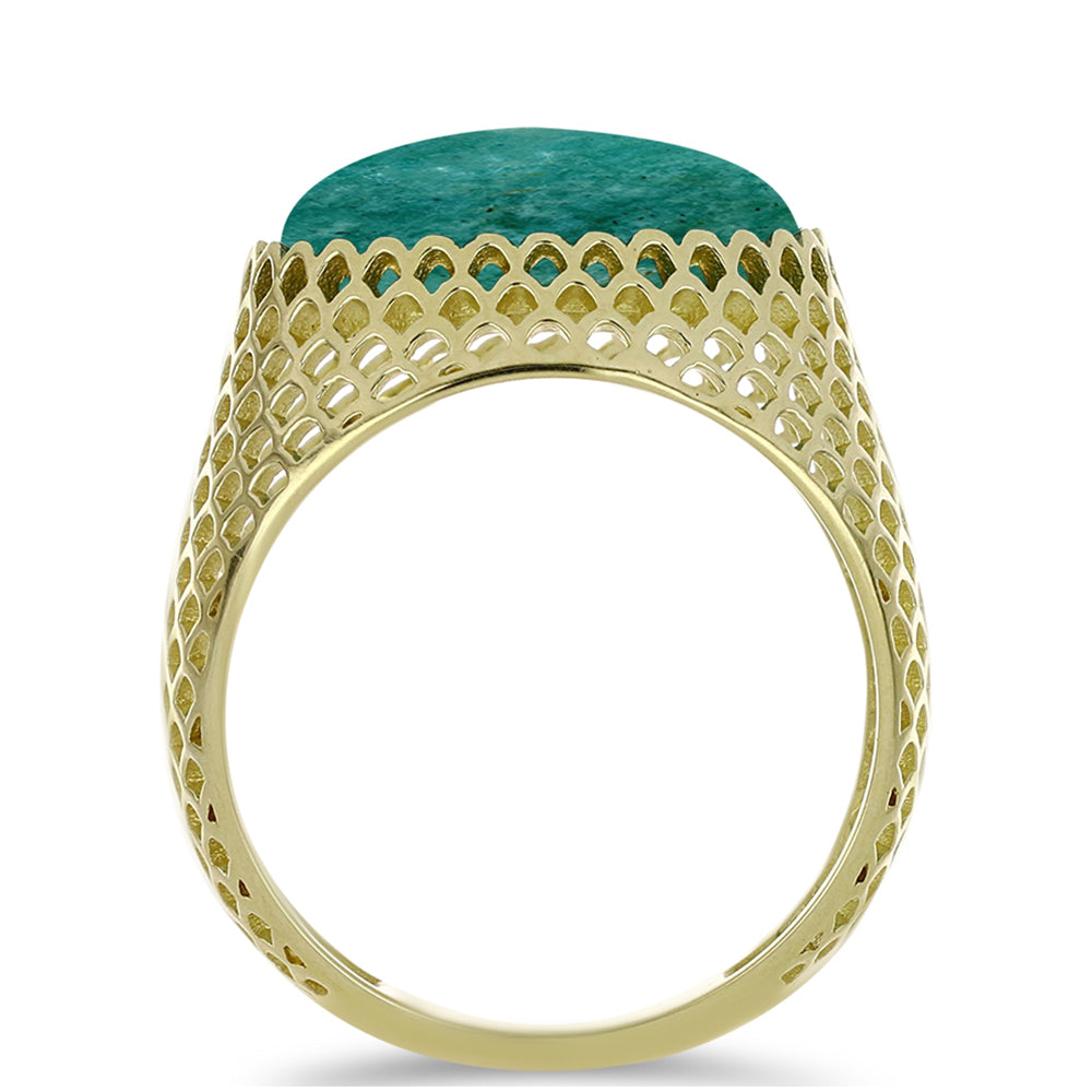 Pozlacený Stříbrný Prsten s Amazonitem 2 