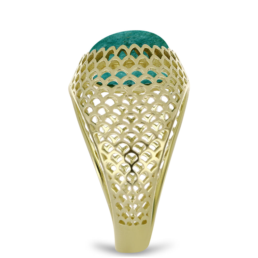 Pozlacený Stříbrný Prsten s Amazonitem