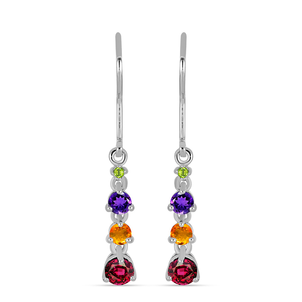 Stříbro 925/1000 - Náušnice s Marockým Ametystem a se Zlatým Citrínem z Rio Grande do Sul - Karátové číslo: 1.19. přibližná hmotnost: 2.13 gramů 1 