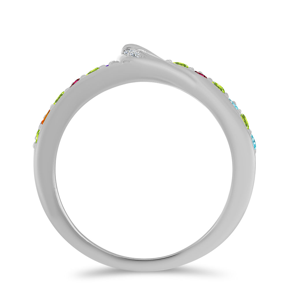 Stříbrný Prsten s Marockým Ametystem a Čchang-pajským Peridotem