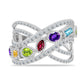 Stříbro 925/1000 - Prsten s Marockým Ametystem a Čchang-pajským Peridotem - Karátové číslo: 1.98. přibližná hmotnost: 7.13 gramů