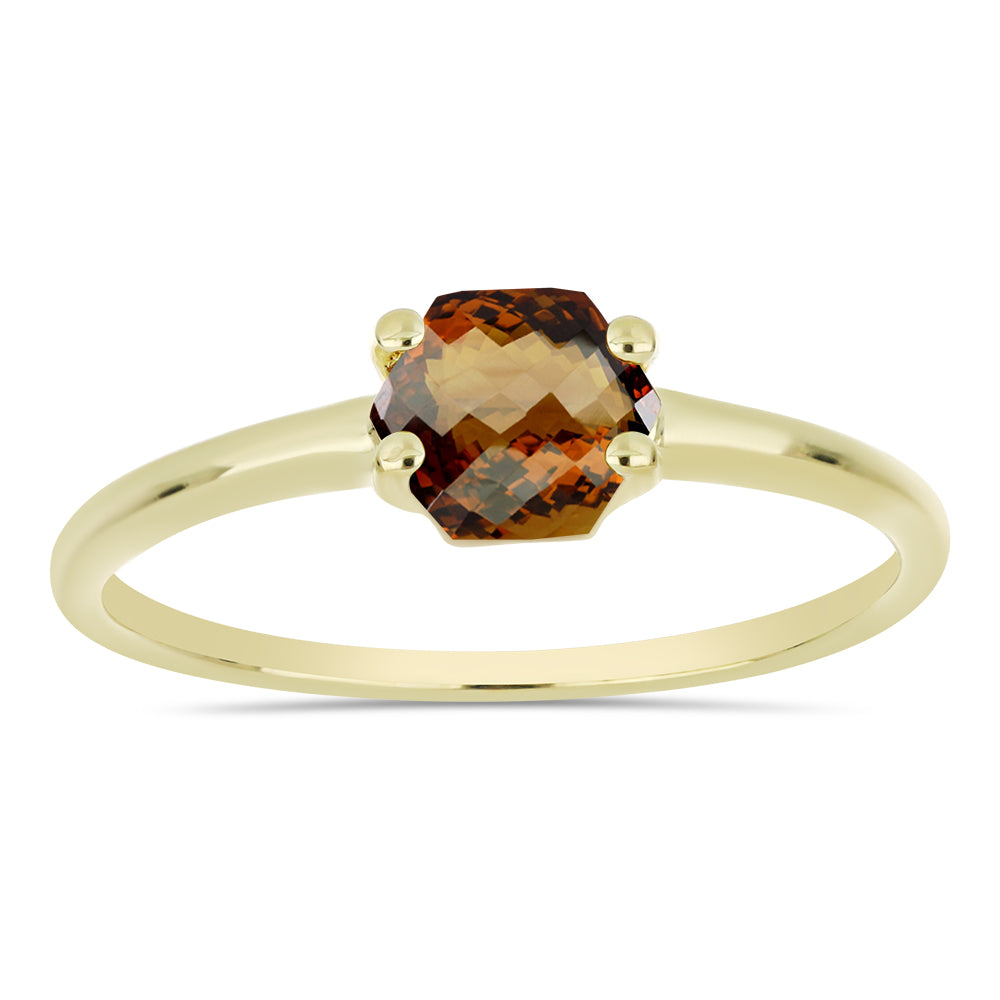 Pozlacený Stříbrný Prsten s Koňakovým Křemenem