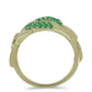 Pozlacené Stříbro 925/1000 - Prsten s Brazilským Smaragdem - Karátové číslo: 0.52. přibližná hmotnost: 4.89 gramů