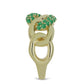 Pozlacené Stříbro 925/1000 - Prsten s Brazilským Smaragdem - Karátové číslo: 0.52. přibližná hmotnost: 4.89 gramů
