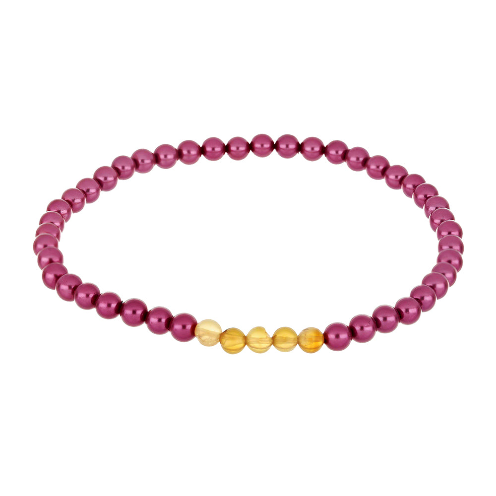 Pozlacené Stříbro 925/1000 - Sada s Fialová Sladkovodní Perlou a Uralským Citrínem - Karátové číslo: 187.86. přibližná hmotnost: 38.65 gramů ( Náramek ) 3 