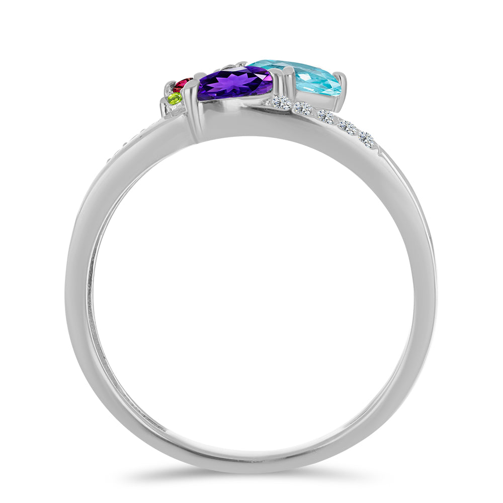 Stříbro 925/1000 - Prsten s Marockým Ametystem a se Zlatým Citrínem z Rio Grande do Sul - Karátové číslo: 1.34. přibližná hmotnost: 2.66 gramů 2 