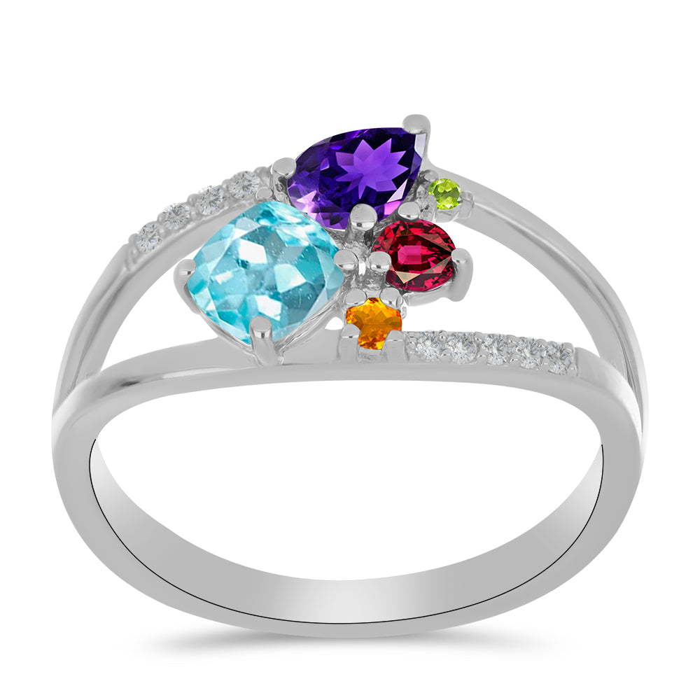 Stříbro 925/1000 - Prsten s Marockým Ametystem a se Zlatým Citrínem z Rio Grande do Sul - Karátové číslo: 1.34. přibližná hmotnost: 2.66 gramů 3 