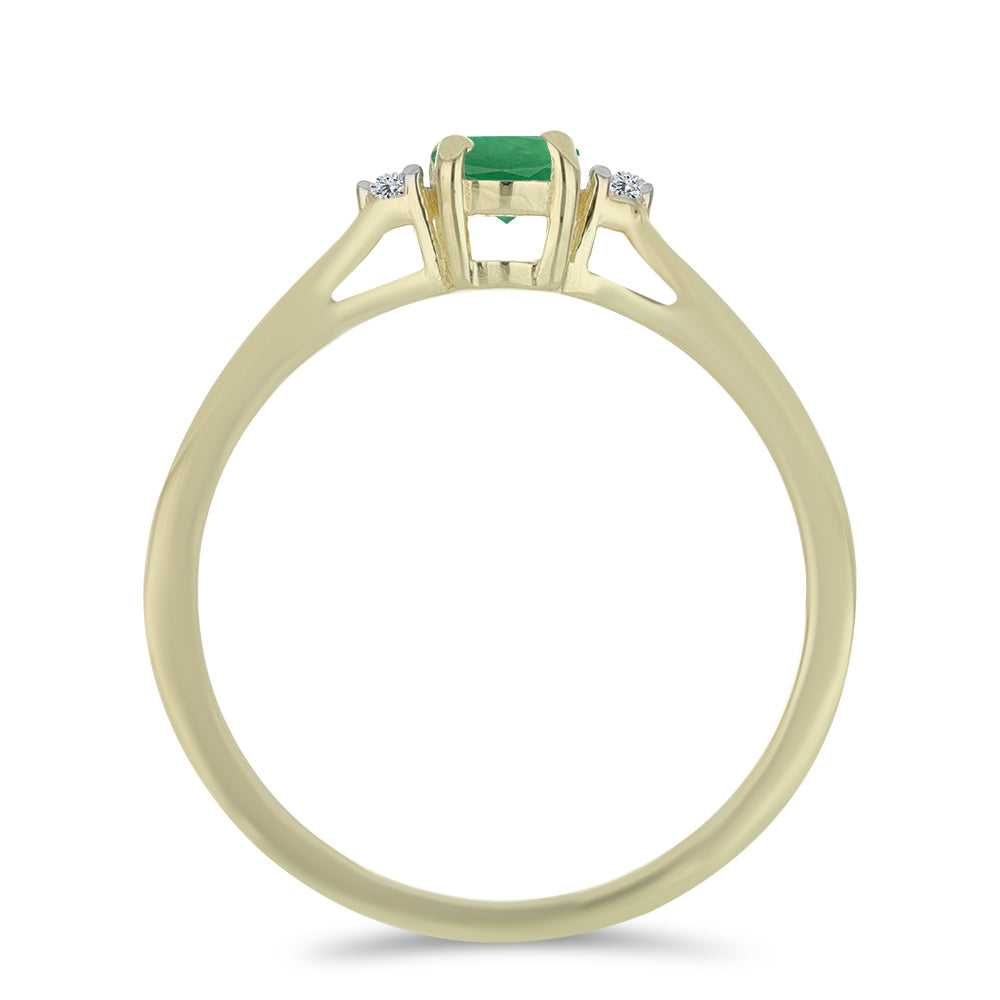 Pozlacený Stříbrný Prsten s Brazilským Smaragdem a Bílým Topazem 2 