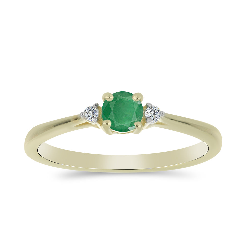 Pozlacený Stříbrný Prsten s Brazilským Smaragdem a Bílým Topazem 3 