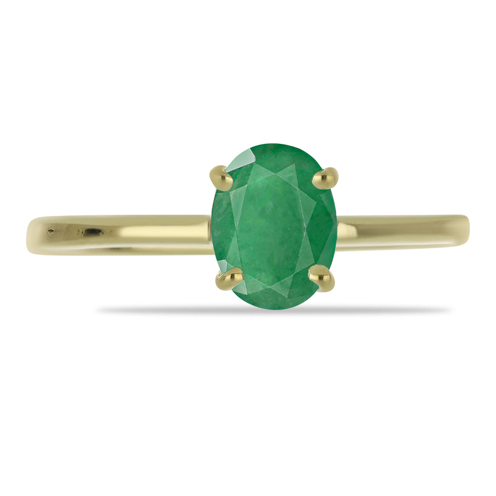 Pozlacený Stříbrný Prsten s Brazilským Smaragdem