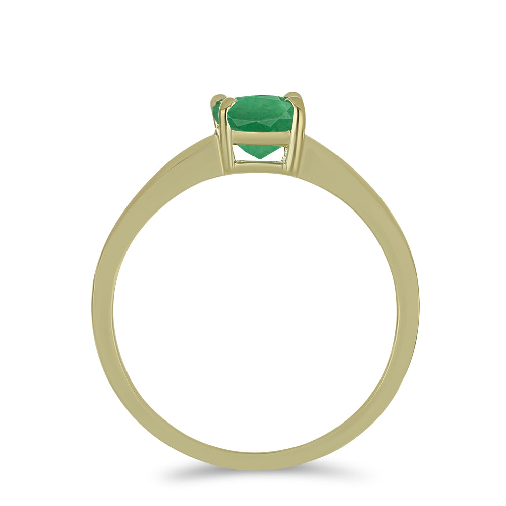 Pozlacený Stříbrný Prsten s Brazilským Smaragdem 2 