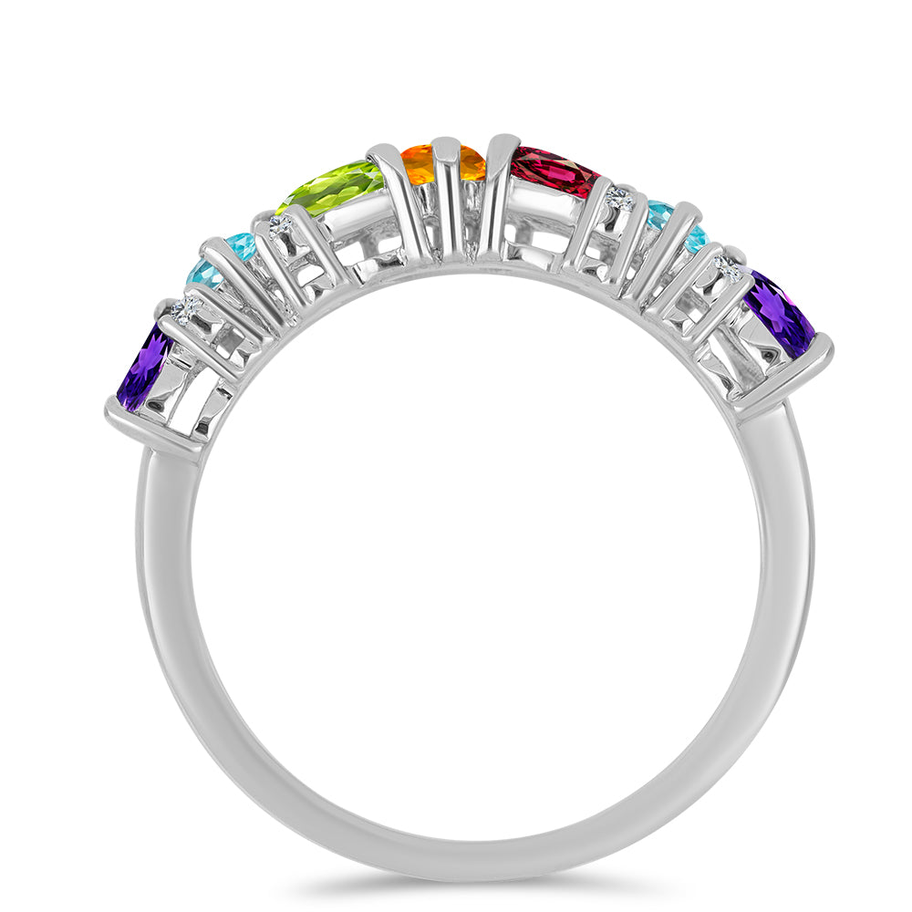 Stříbro 925/1000 Prsten s Marockým Ametystem a se Zlatým Citrínem z Rio Grande do Sul - Karátové číslo: 0.87. přibližná hmotnost: 2.65 gramů 3 