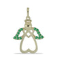Pozlacené Stříbro 925/1000 - Přívěsek s Brazilským Smaragdem - Karátové číslo: 0.26. přibližná hmotnost: 2.21 gramů