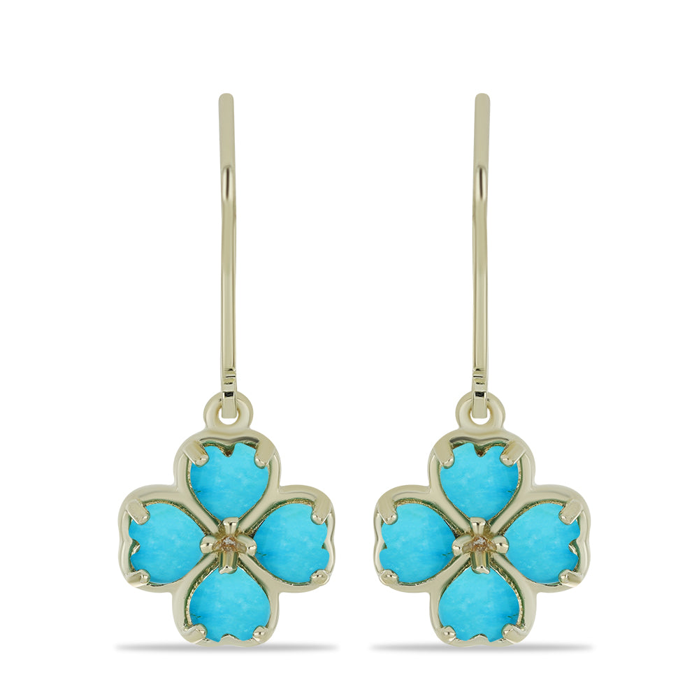 Pozlacené Stříbrné Náušnice s Tyrkysem Sleeping Beauty 1 